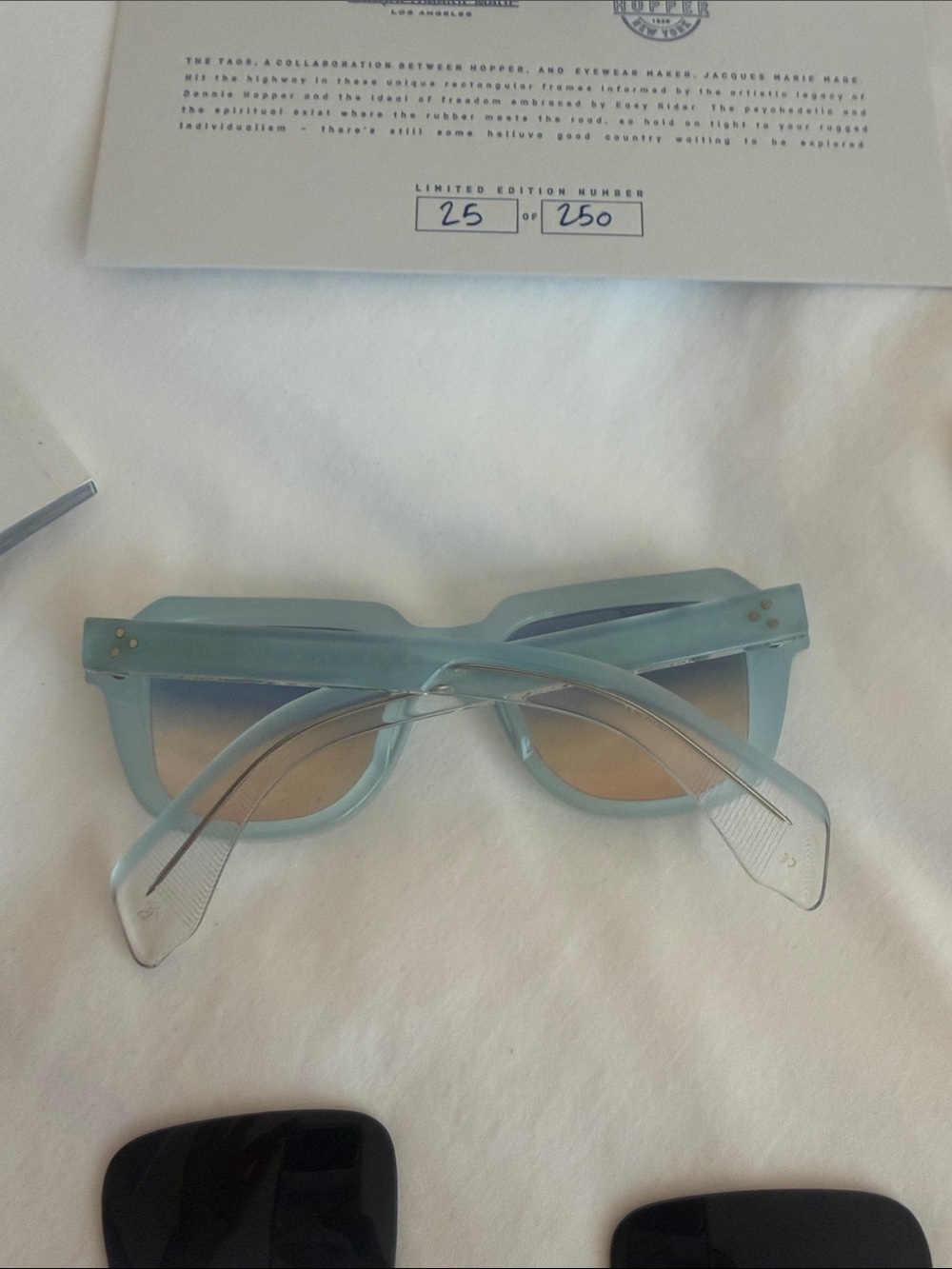 Jacques Marie Mage Taos square light blue sunglasses - Picture 7 of 7
